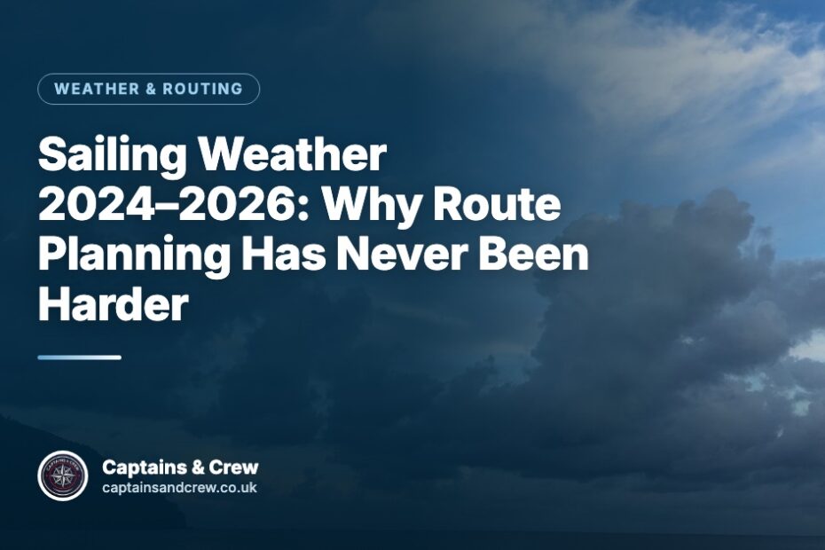 Sailing Weather 2024–2026: Why Route Planning Has Never Been Harder – Captains & Crew weather & routing article cover